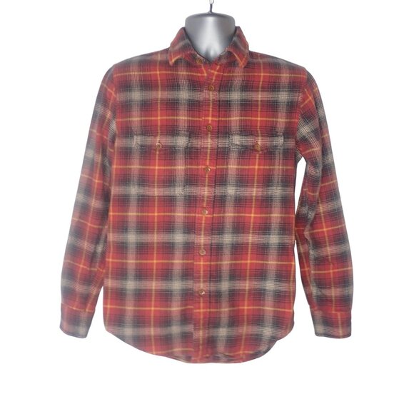 Abercrombie Finch Shirt Men's Small Red‎ Plaid Button Pocket Lumber Buffalo Y2K - Picture 1 of 5